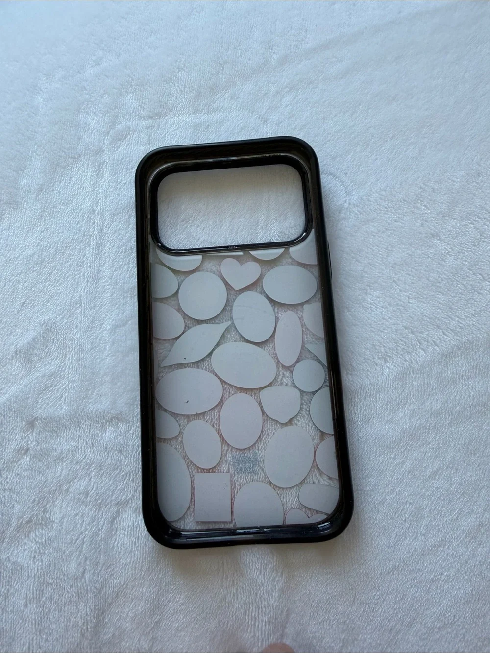 Black Phone Case with Colorful Fruit Sticker Design